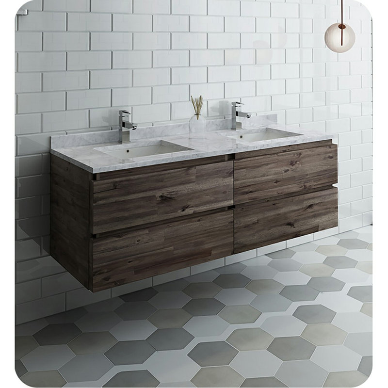 Fresca Formosa 60" WallMounted Double Bathroom Vanity Set & Reviews Perigold